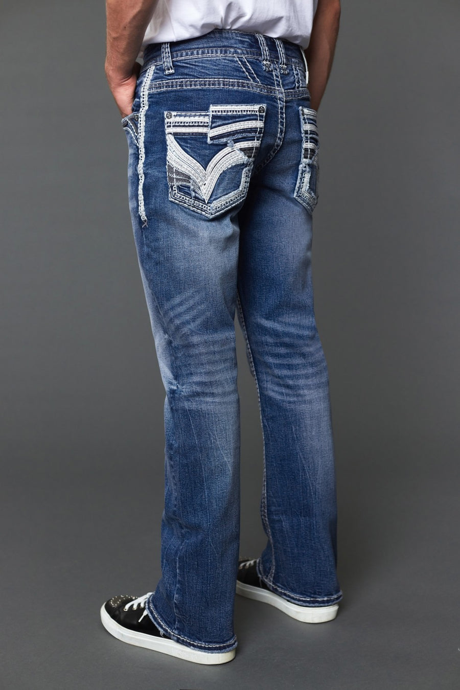 Men's Embroidered Straight Jeans