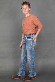 Boy's Embroidered Straight Jeans