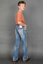 Boy's Embroidered Straight Jeans