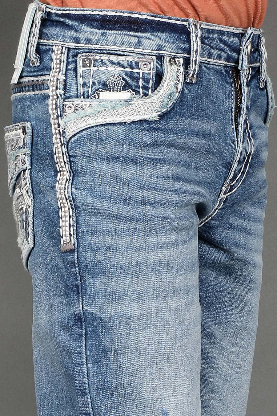 Boy's Embroidered Straight Jeans