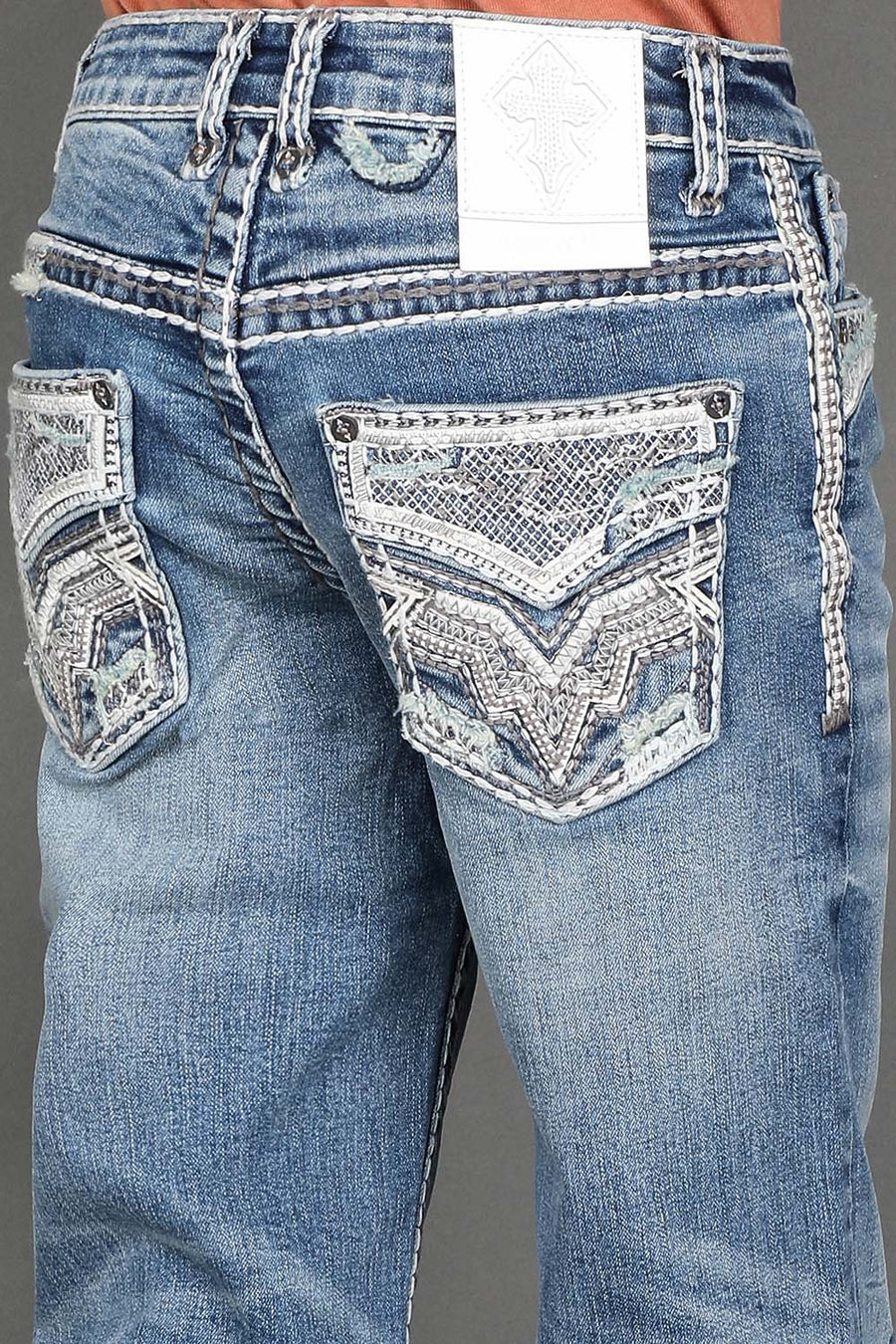 Boy's Embroidered Straight Jeans