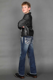 Boy's Embroidered Straight Jeans