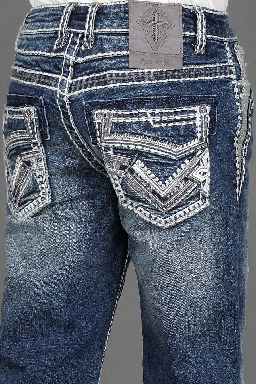 Boy's Embroidered Straight Jeans