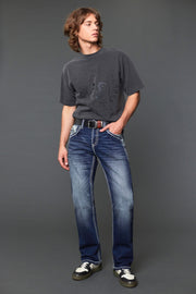 Men's Embroidered Straight Jeans