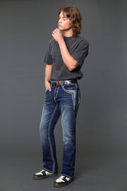 Men's Embroidered Straight Jeans
