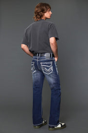 Men's Embroidered Straight Jeans