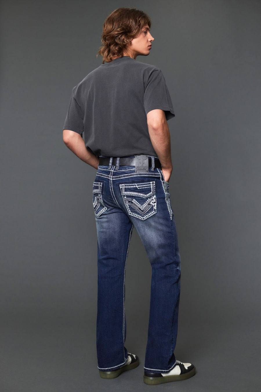 Men's Embroidered Straight Jeans