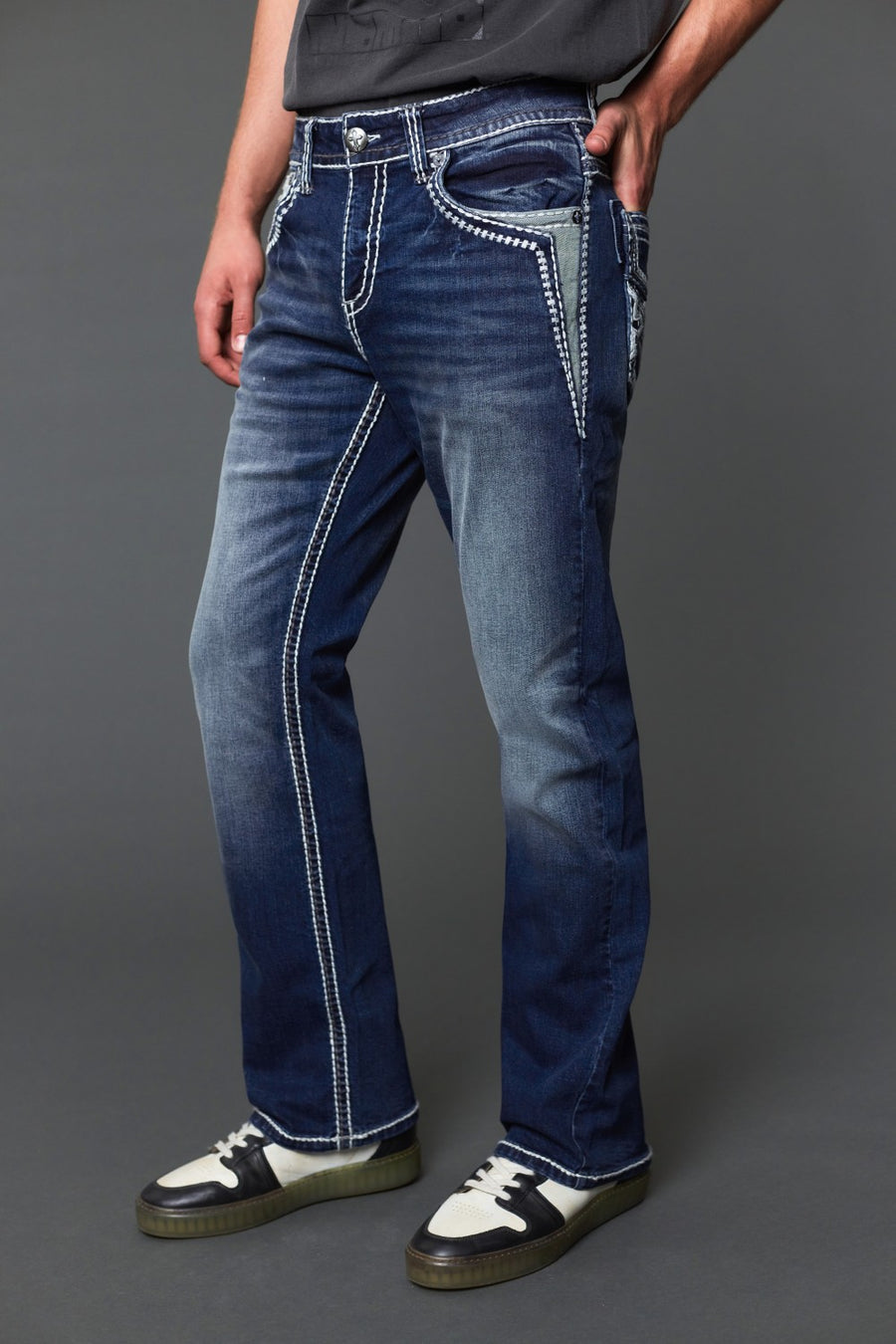 Men's Embroidered Straight Jeans