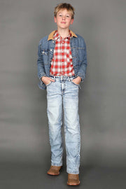Boy's Embroidered Straight Jeans