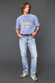 Men's Embroidered Straight Jeans