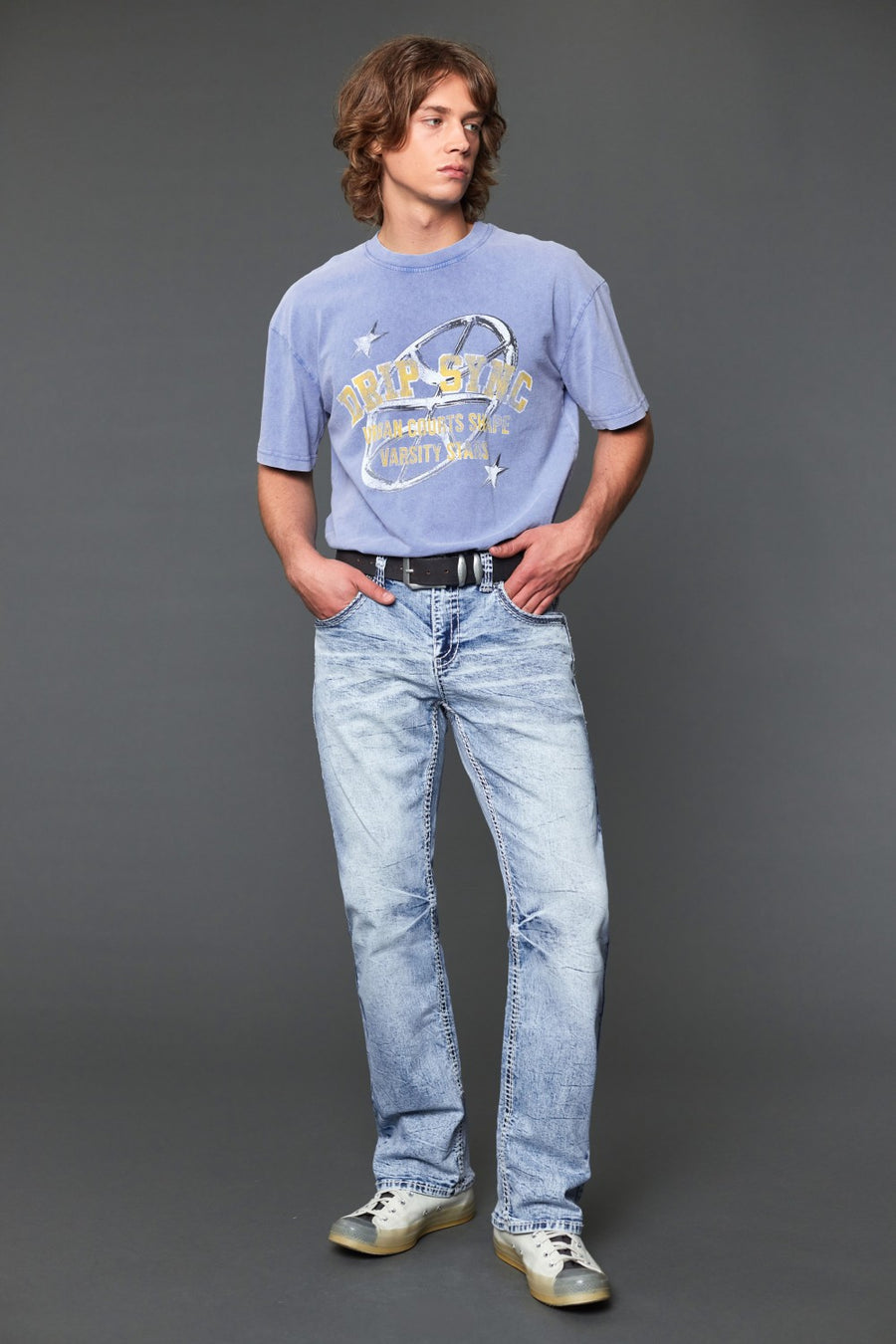 Men's Embroidered Straight Jeans