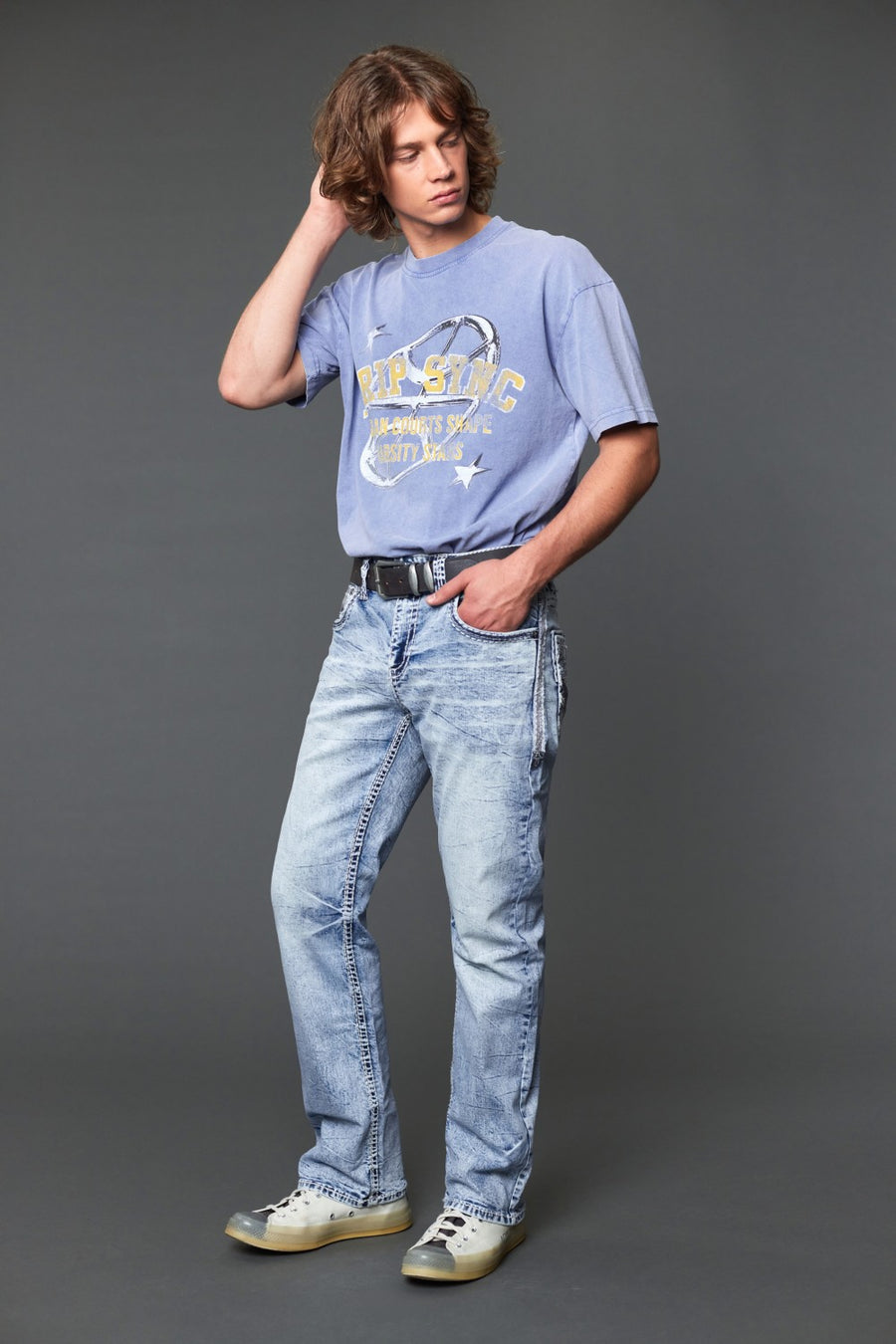 Men's Embroidered Straight Jeans