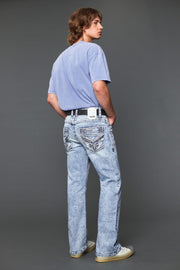 Men's Embroidered Straight Jeans