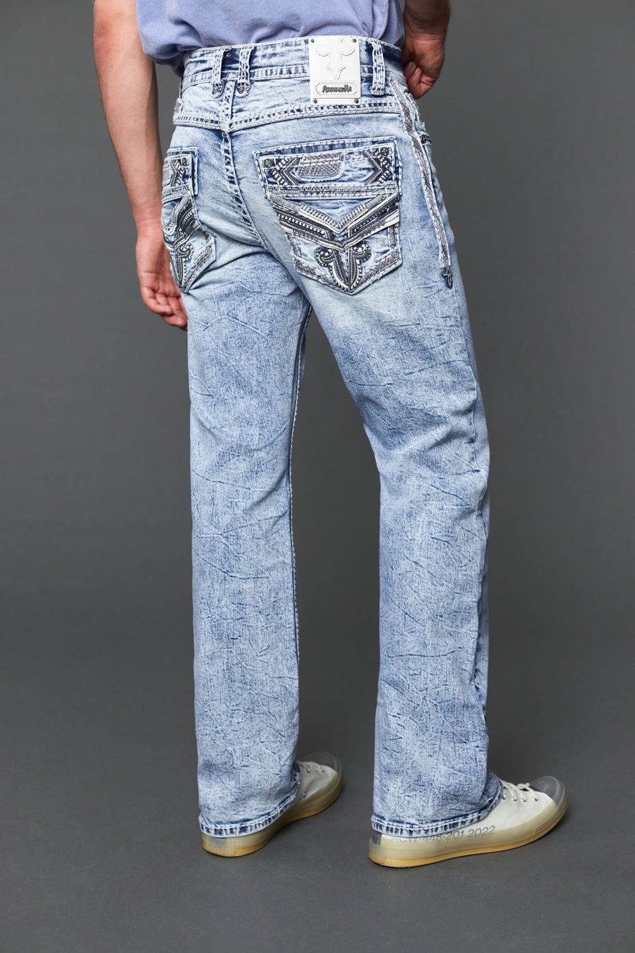 Men's Embroidered Straight Jeans
