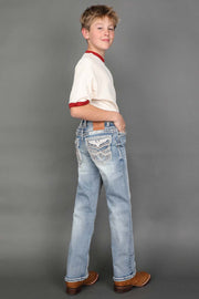 Boy's Embroidered Straight Jeans