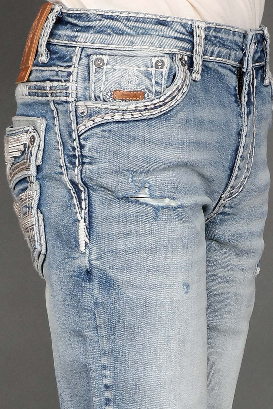 Boy's Embroidered Straight Jeans