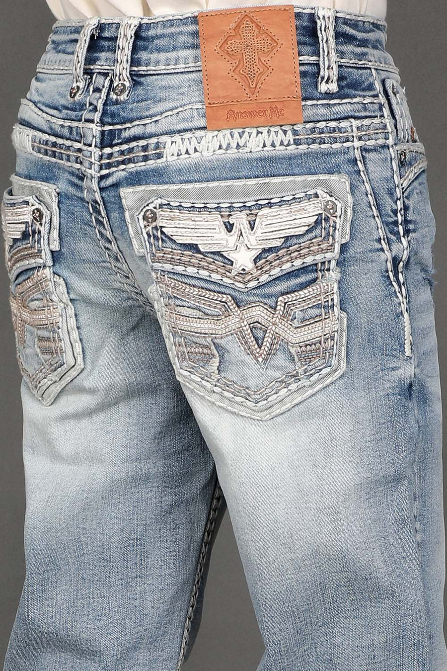 Boy's Embroidered Straight Jeans