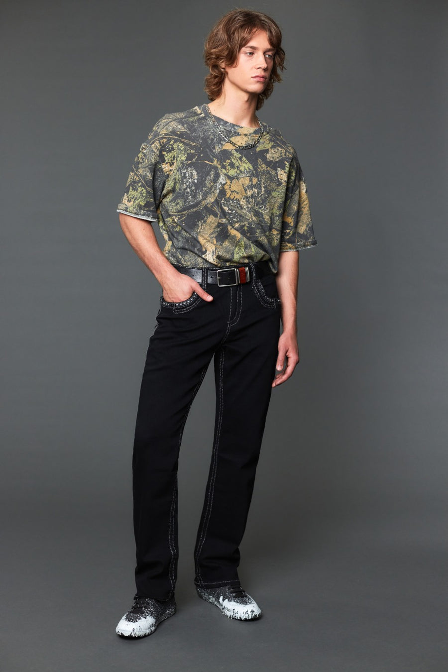 Men's Embroidered Straight Jeans