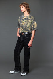 Men's Embroidered Straight Jeans