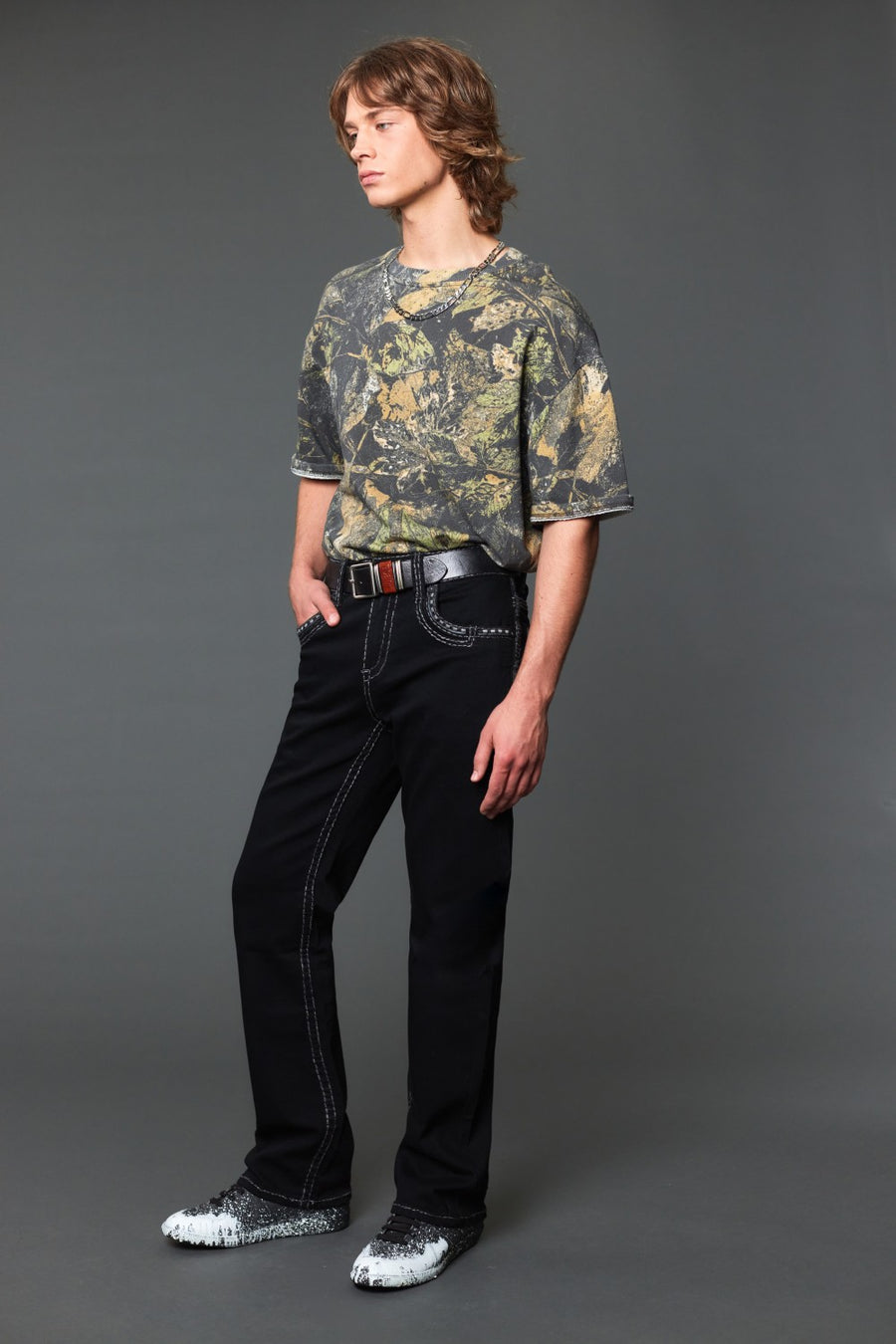 Men's Embroidered Straight Jeans