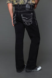 Men's Embroidered Straight Jeans