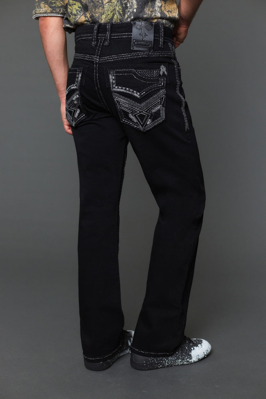 Men's Embroidered Straight Jeans