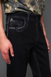 Men's Embroidered Straight Jeans