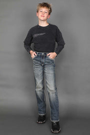 Boy's Embroidered Straight Jeans
