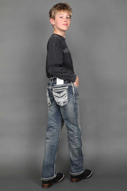 Boy's Embroidered Straight Jeans