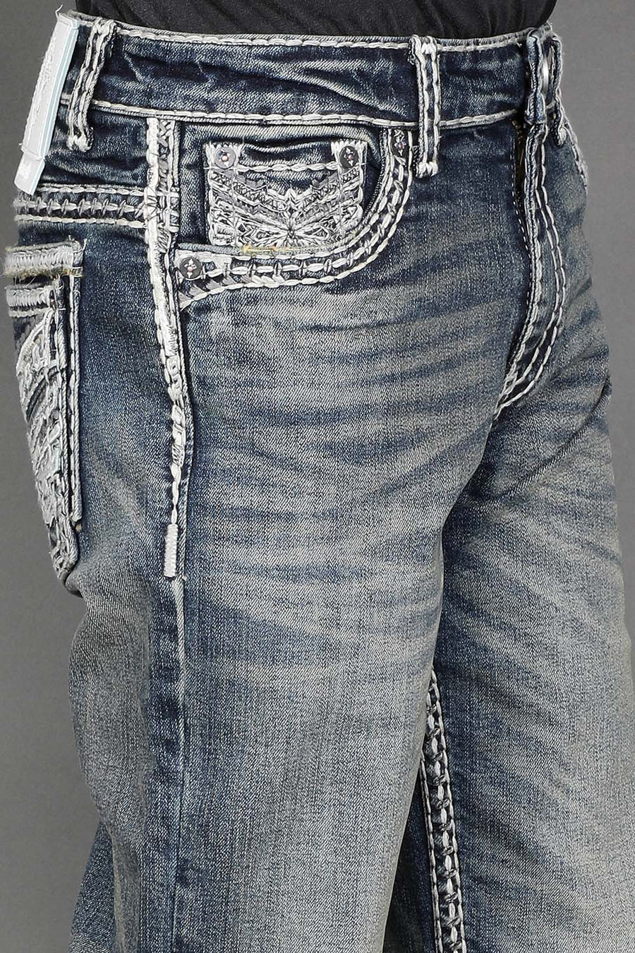 Boy's Embroidered Straight Jeans