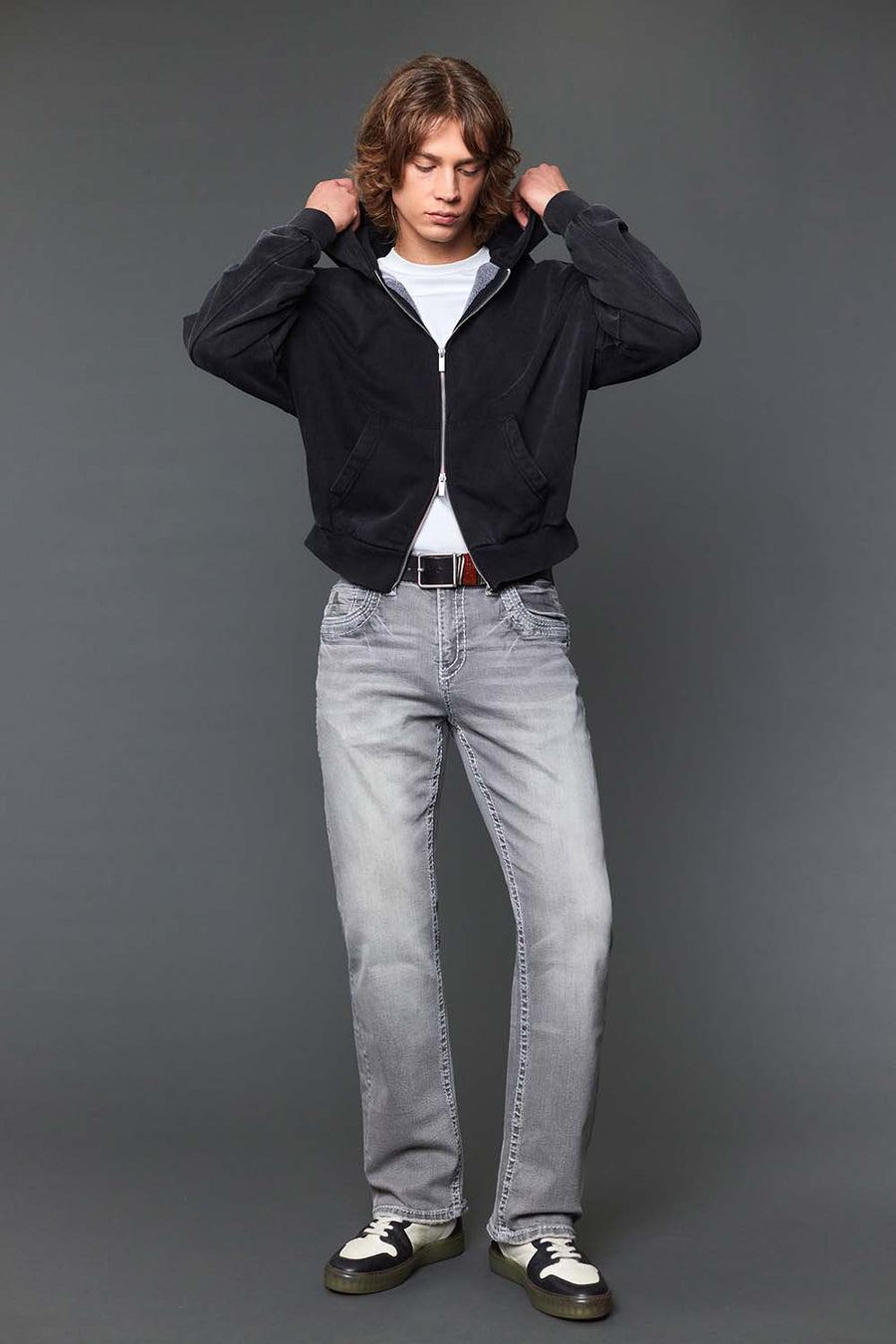 Men's Embroidered Straight Jeans