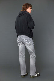 Men's Embroidered Straight Jeans