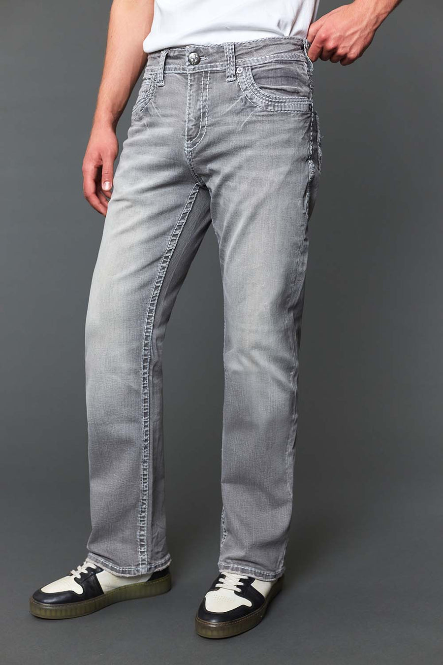 Men's Embroidered Straight Jeans