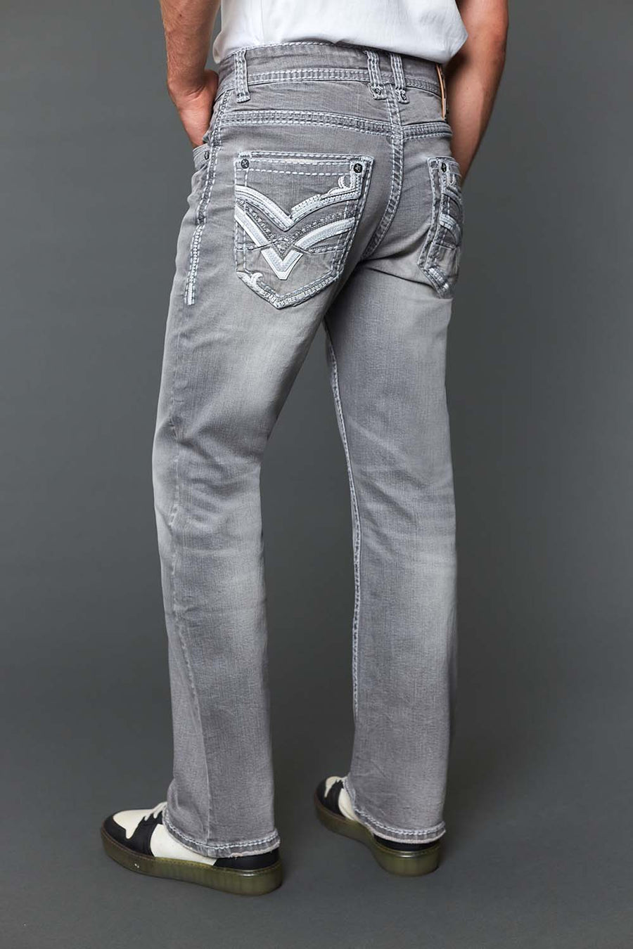 Men's Embroidered Straight Jeans