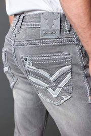 Men's Embroidered Straight Jeans