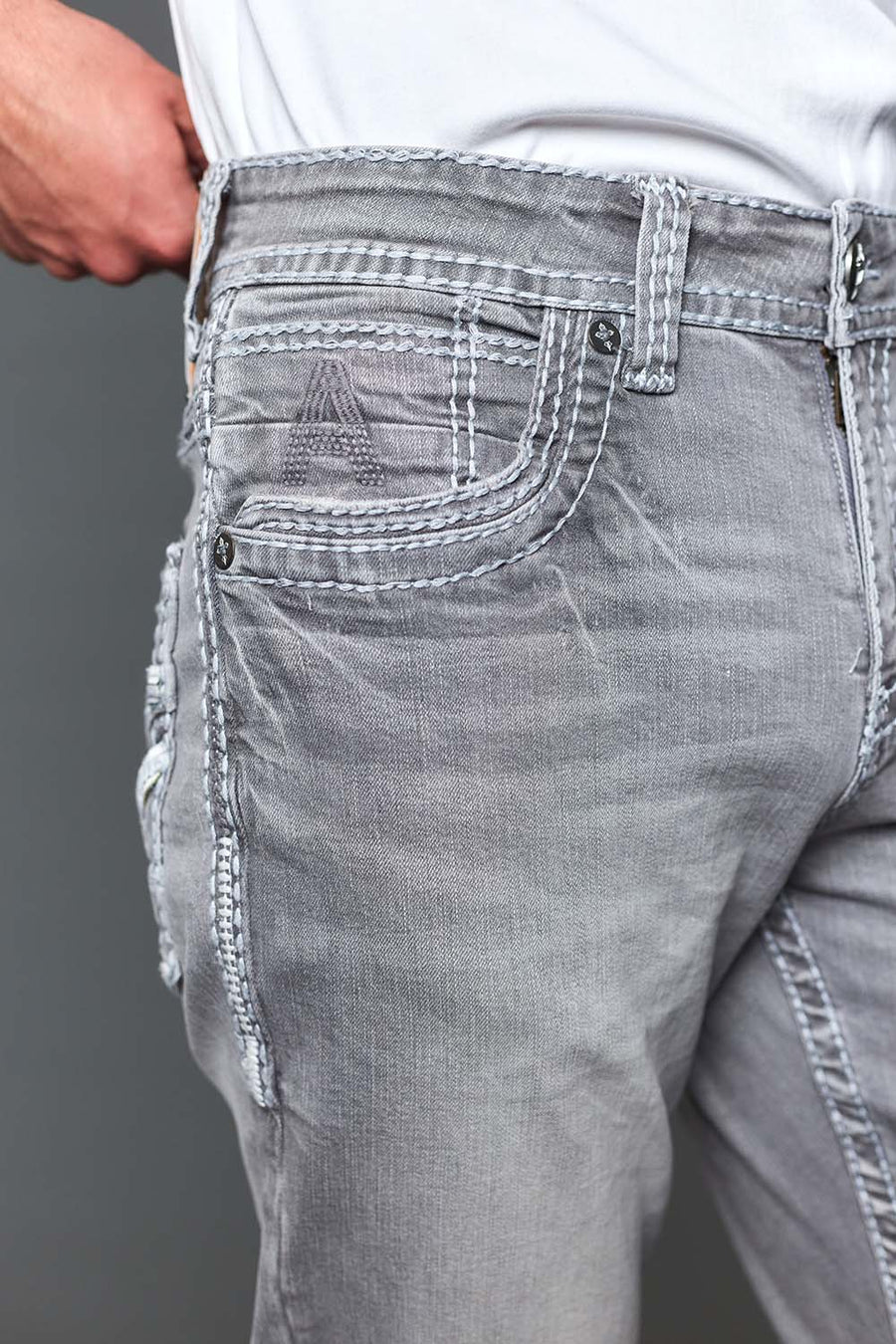 Men's Embroidered Straight Jeans