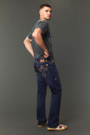 Men's Embroidered Straight Jeans