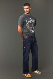 Men's Embroidered Straight Jeans
