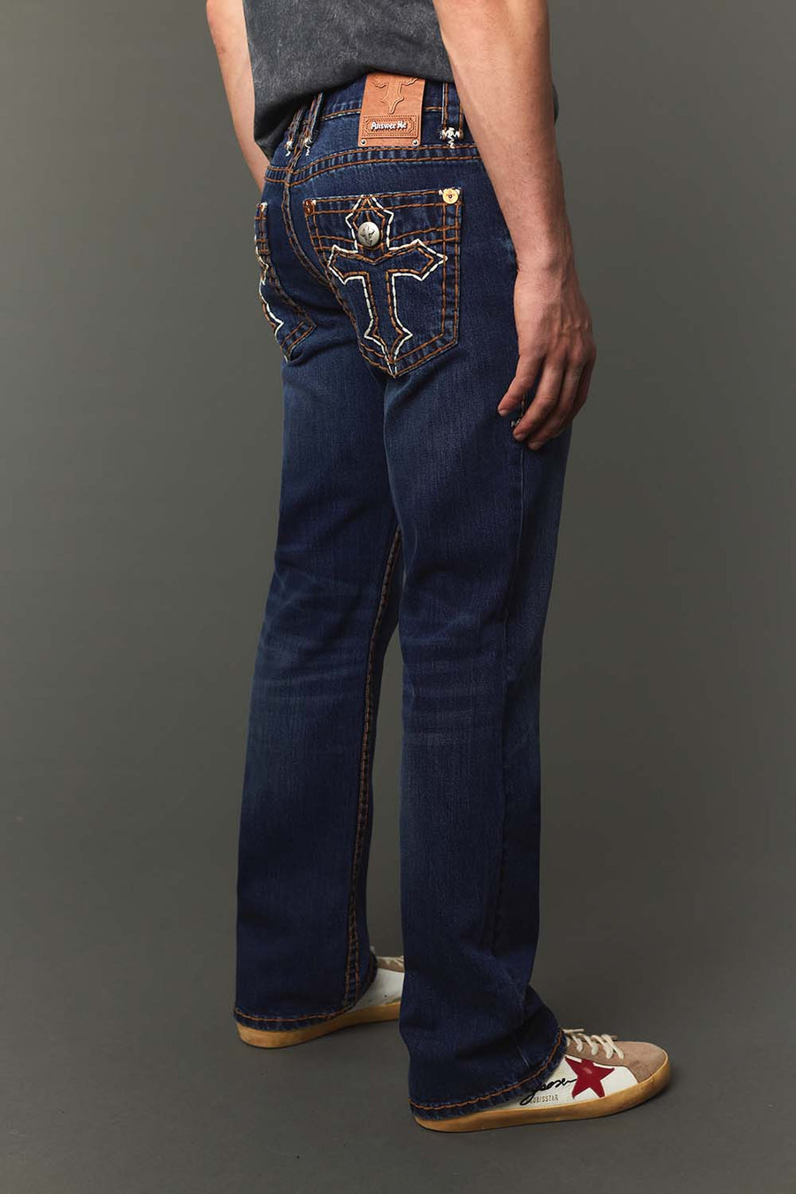 Men's Embroidered Straight Jeans