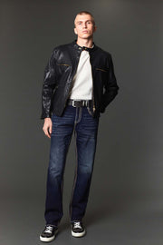 Men's Embroidered Straight Jeans