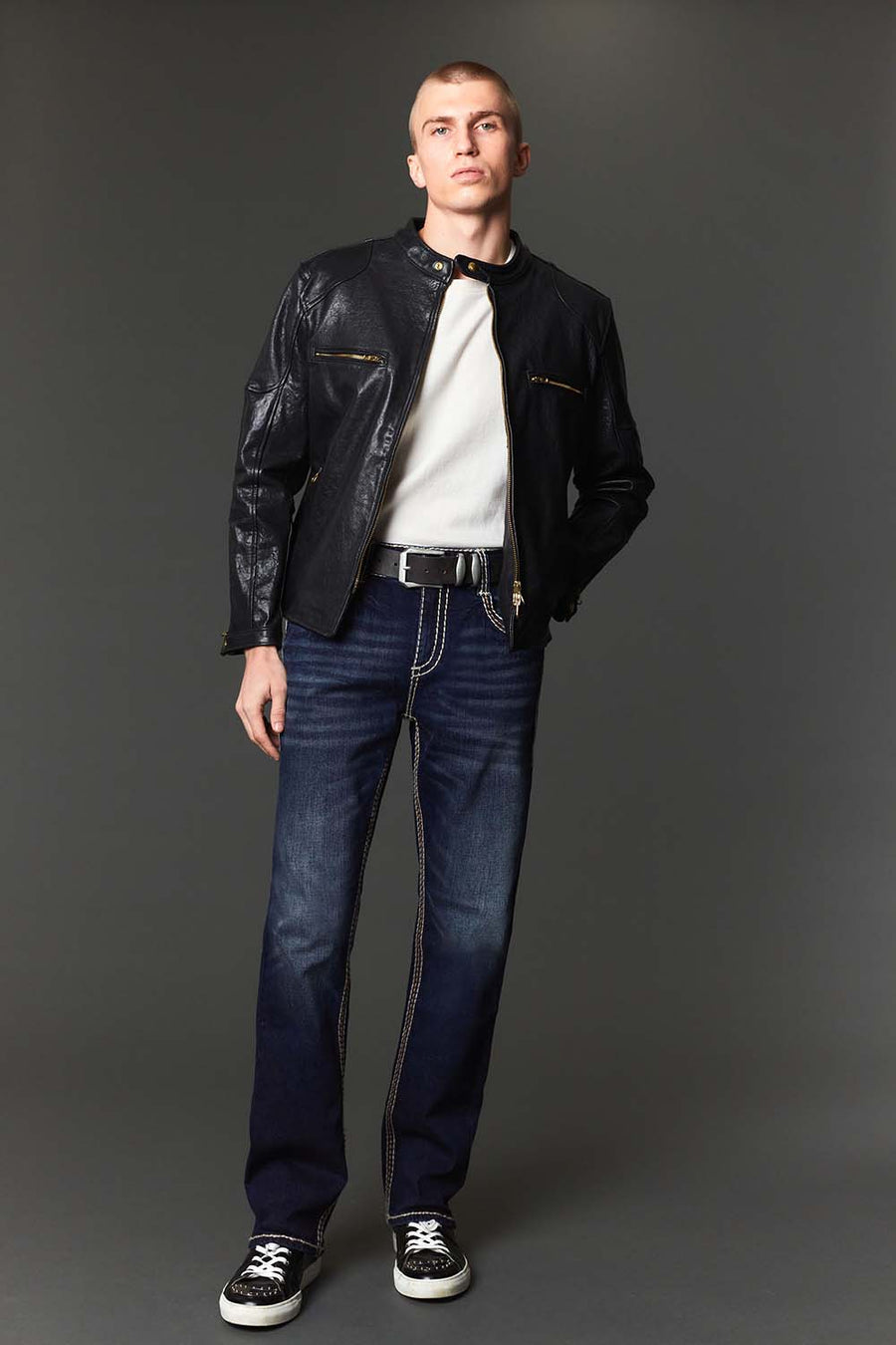 Men's Embroidered Straight Jeans