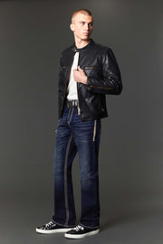 Men's Embroidered Straight Jeans