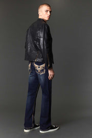 Men's Embroidered Straight Jeans