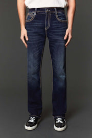 Men's Embroidered Straight Jeans