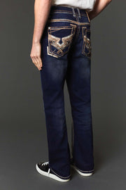 Men's Embroidered Straight Jeans