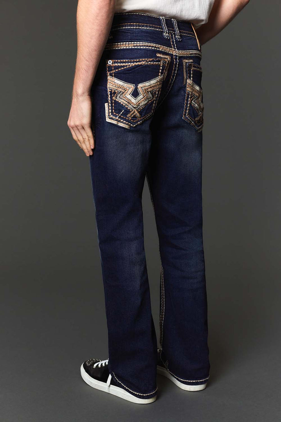 Men's Embroidered Straight Jeans