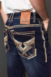 Men's Embroidered Straight Jeans