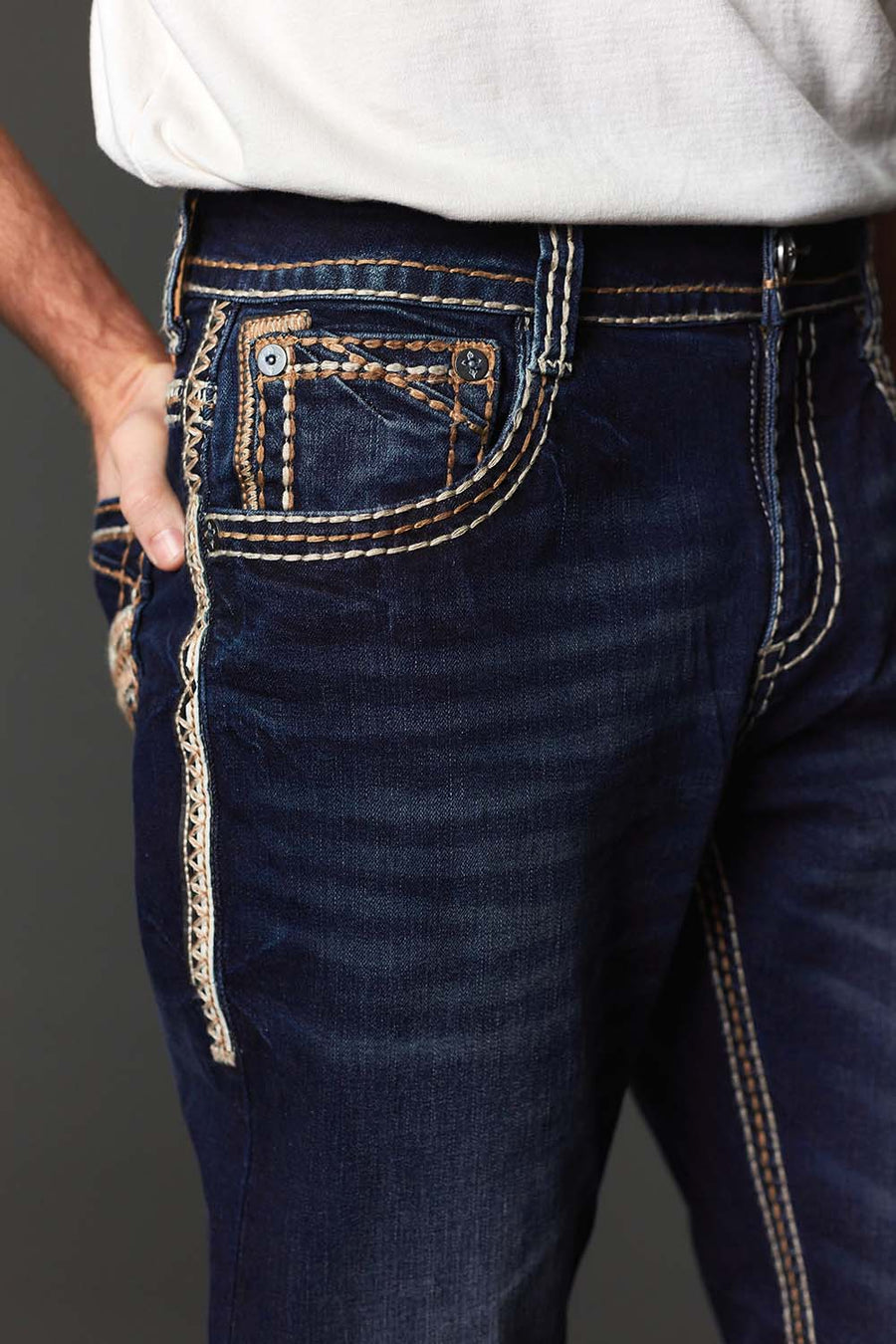 Men's Embroidered Straight Jeans