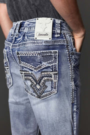 Men's Embroidered Straight Jeans