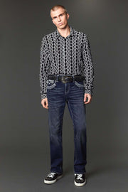 Men's Embroidered Straight Jeans